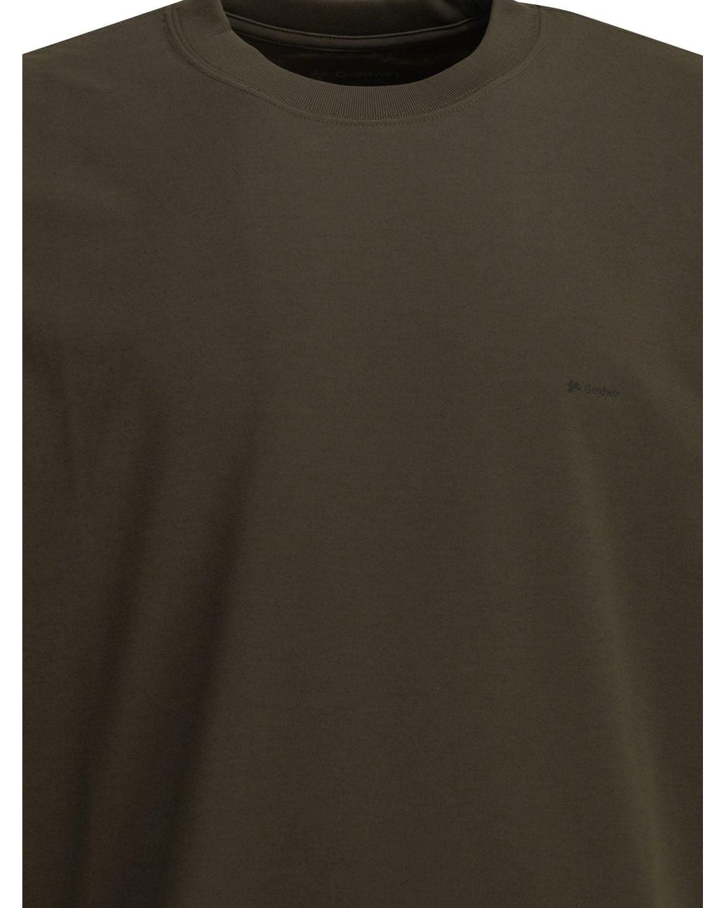 Goldwin Green Crew-Neck T-Shirt With Logo for men