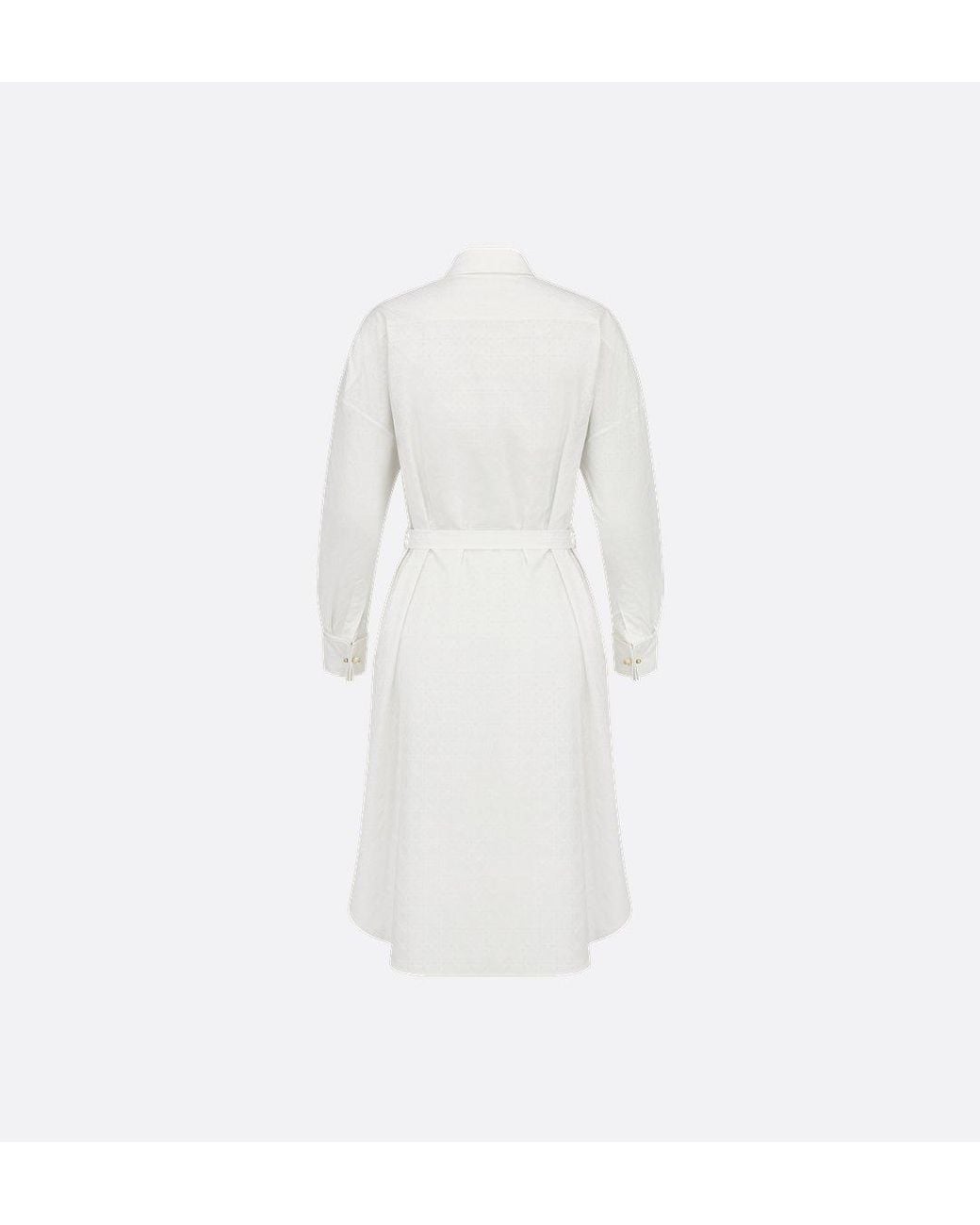 Dior White Chemisier Macrocannage Dress