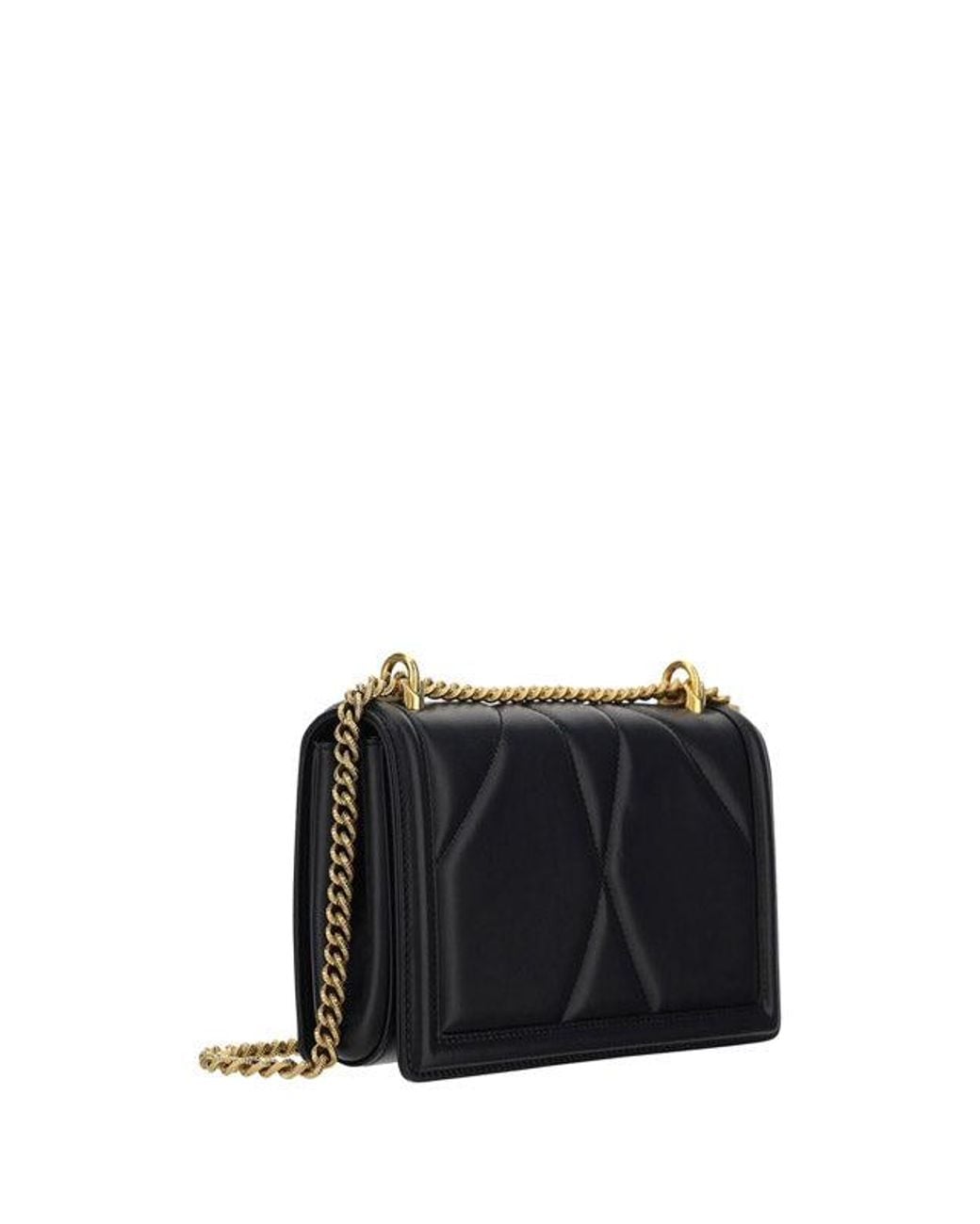 Dolce & Gabbana Black Dolce & Gabbana Medium Devotion Nappa Shoulder Bag