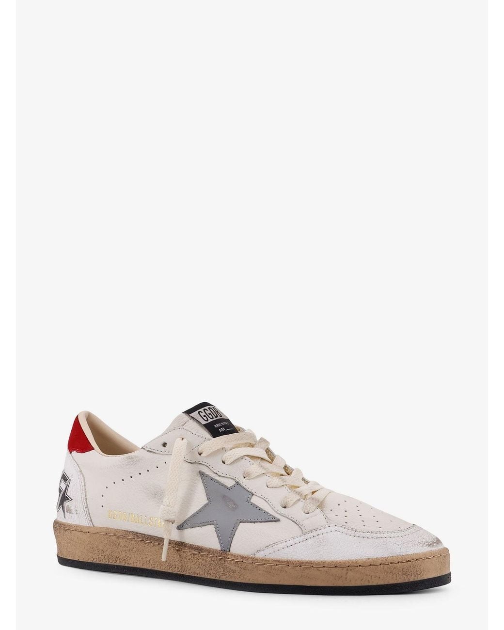Golden Goose Deluxe Brand White Ball Star Distressed Leather Sneakers for men