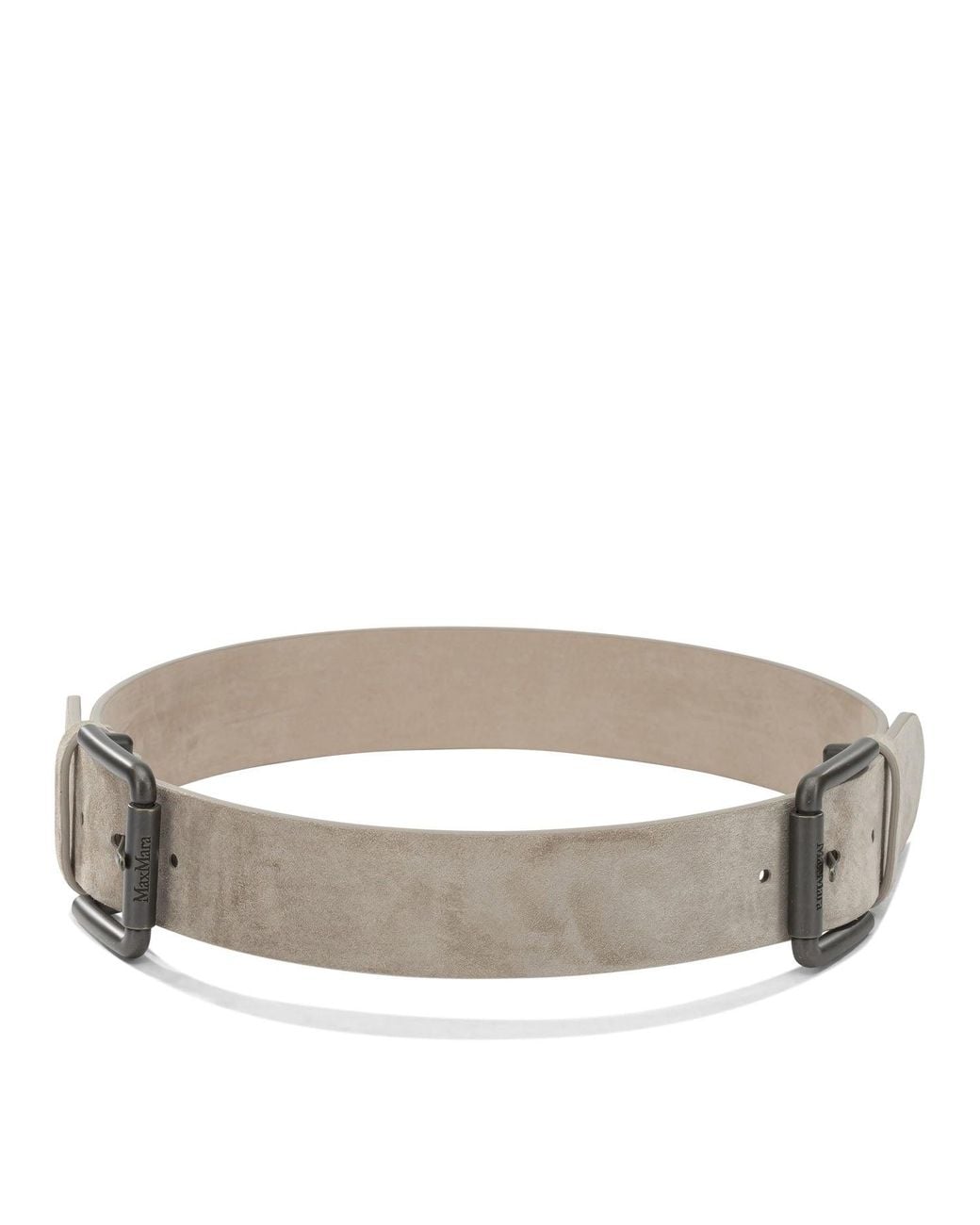Max Mara Gray Suede Belt With Studs