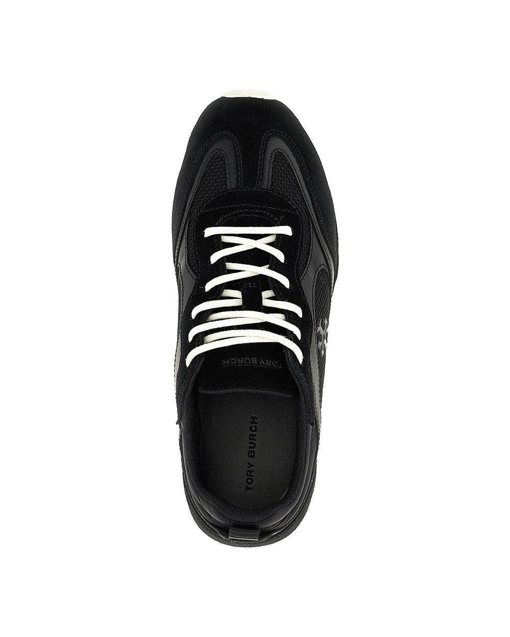 Tory Burch Black 'Field' Mesh And Leather Sneakers