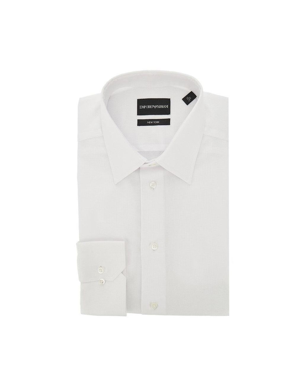 Emporio Armani White 'New York' Piquet Shirt 16 for men