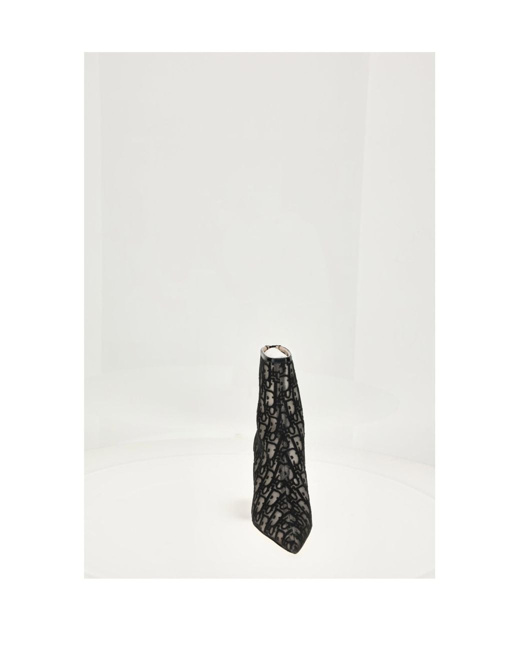 Dior White Oblique Bootie Technical Fabric And Leather Boot