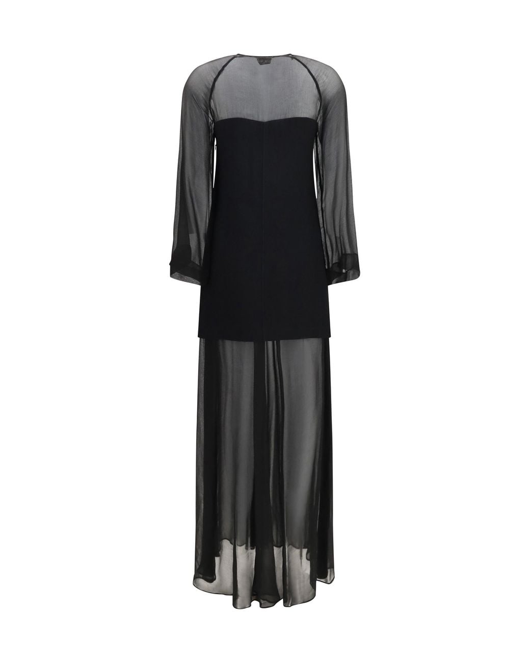 Forte_forte Black Georgette Crêpe Long Dress