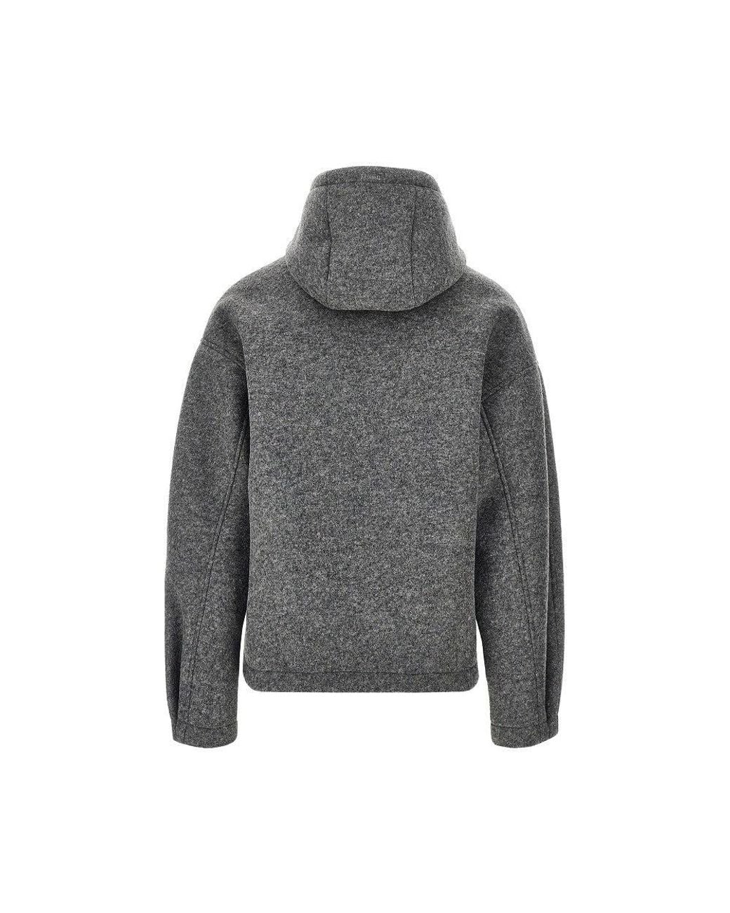 Herno Gray Wool-Blend Cloth Blouson Jacket for men