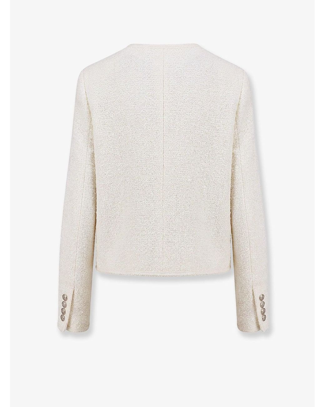 DUNST White Bouclé Tweed Blazer