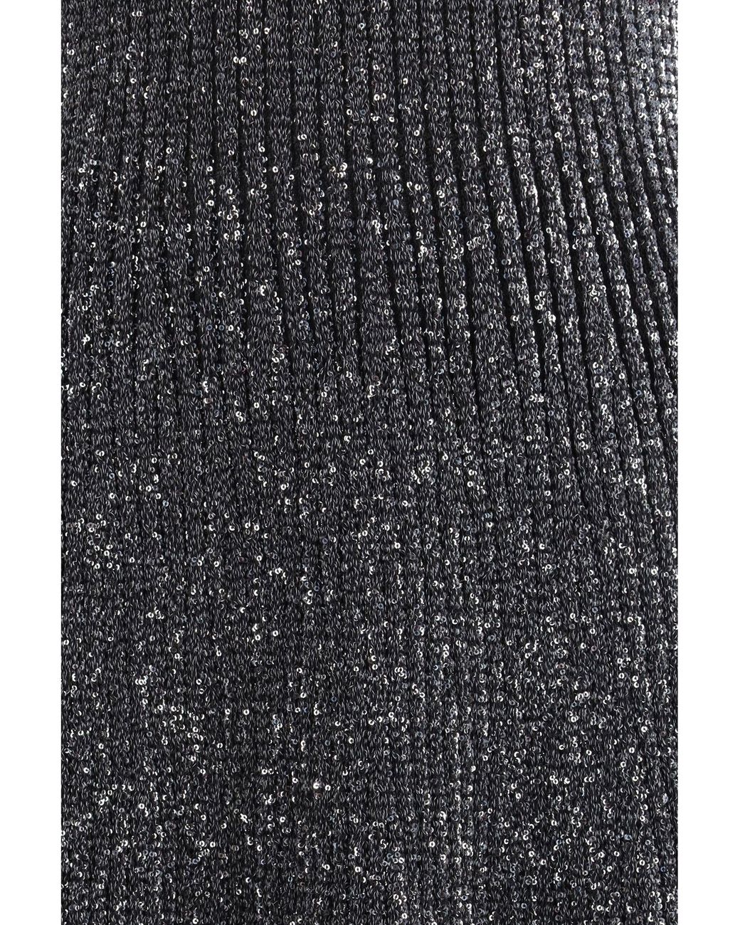Alaïa Black Midi Dress Sequined Polyamide