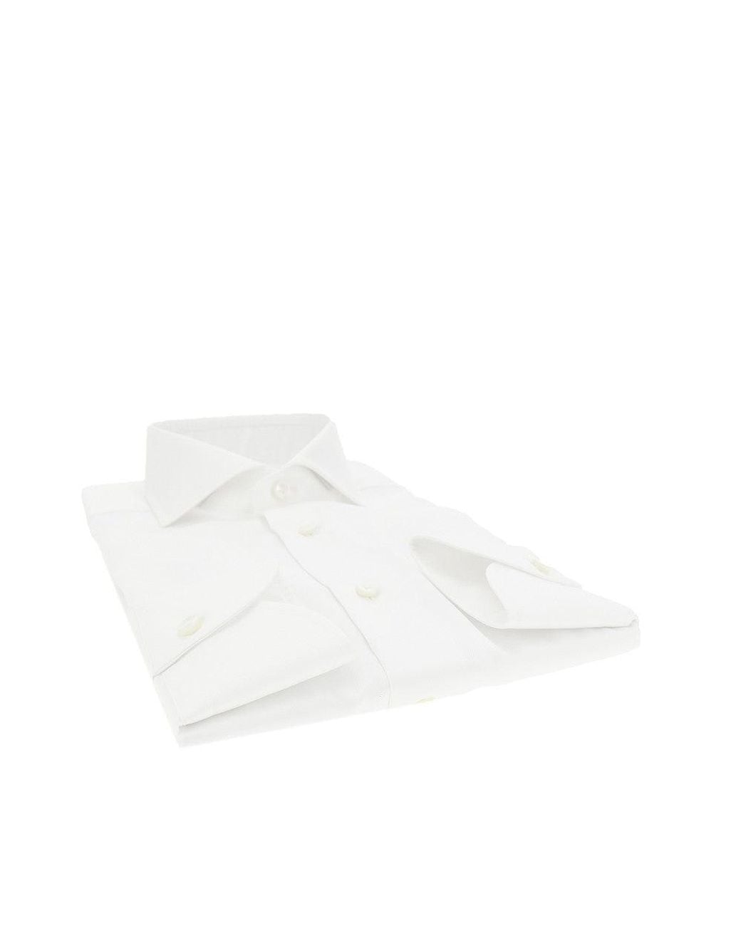 Xacus White Cotton Tailor Fit 'Travel' Shirt for men