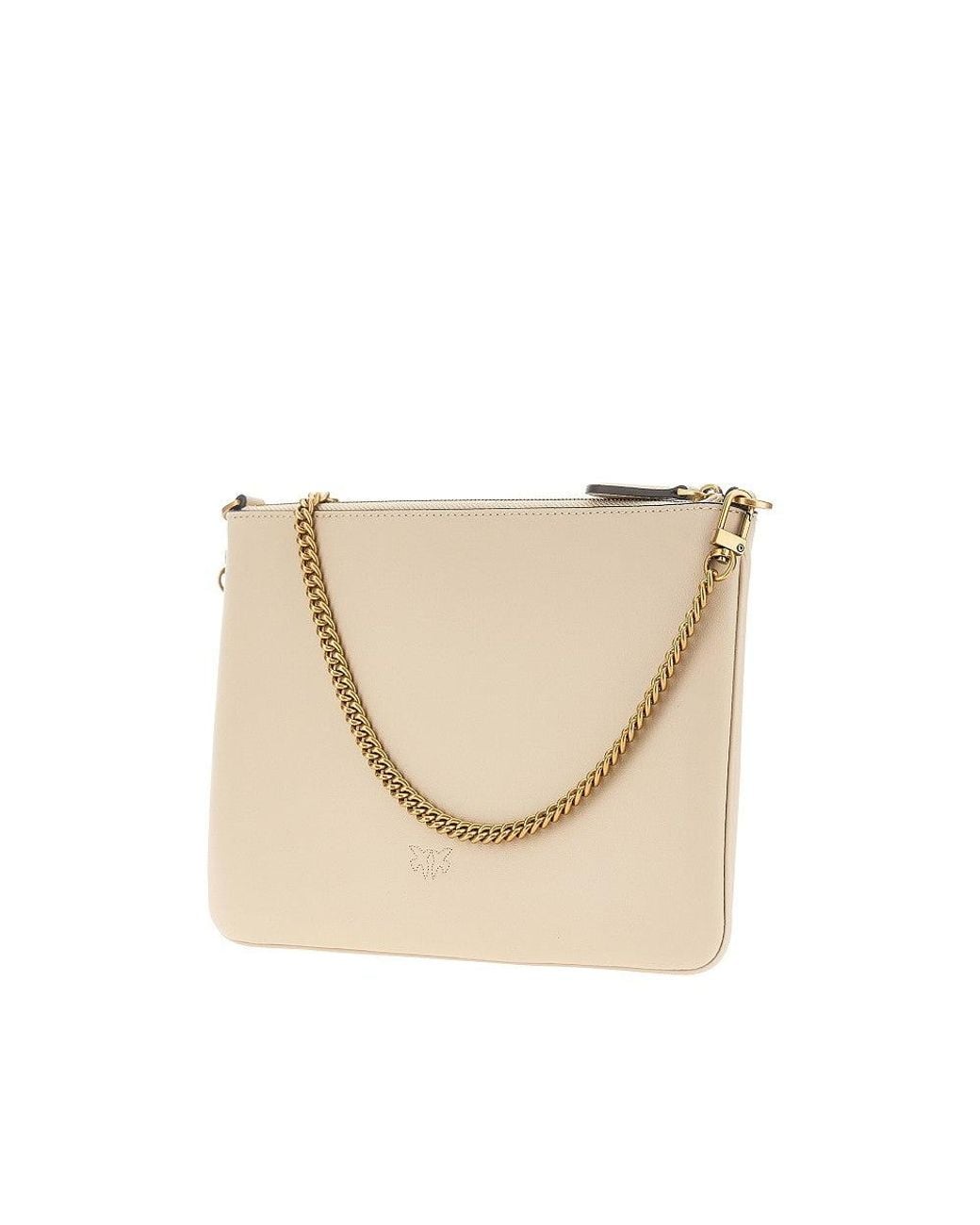 Pinko Natural Flat Classic Leather Pouch