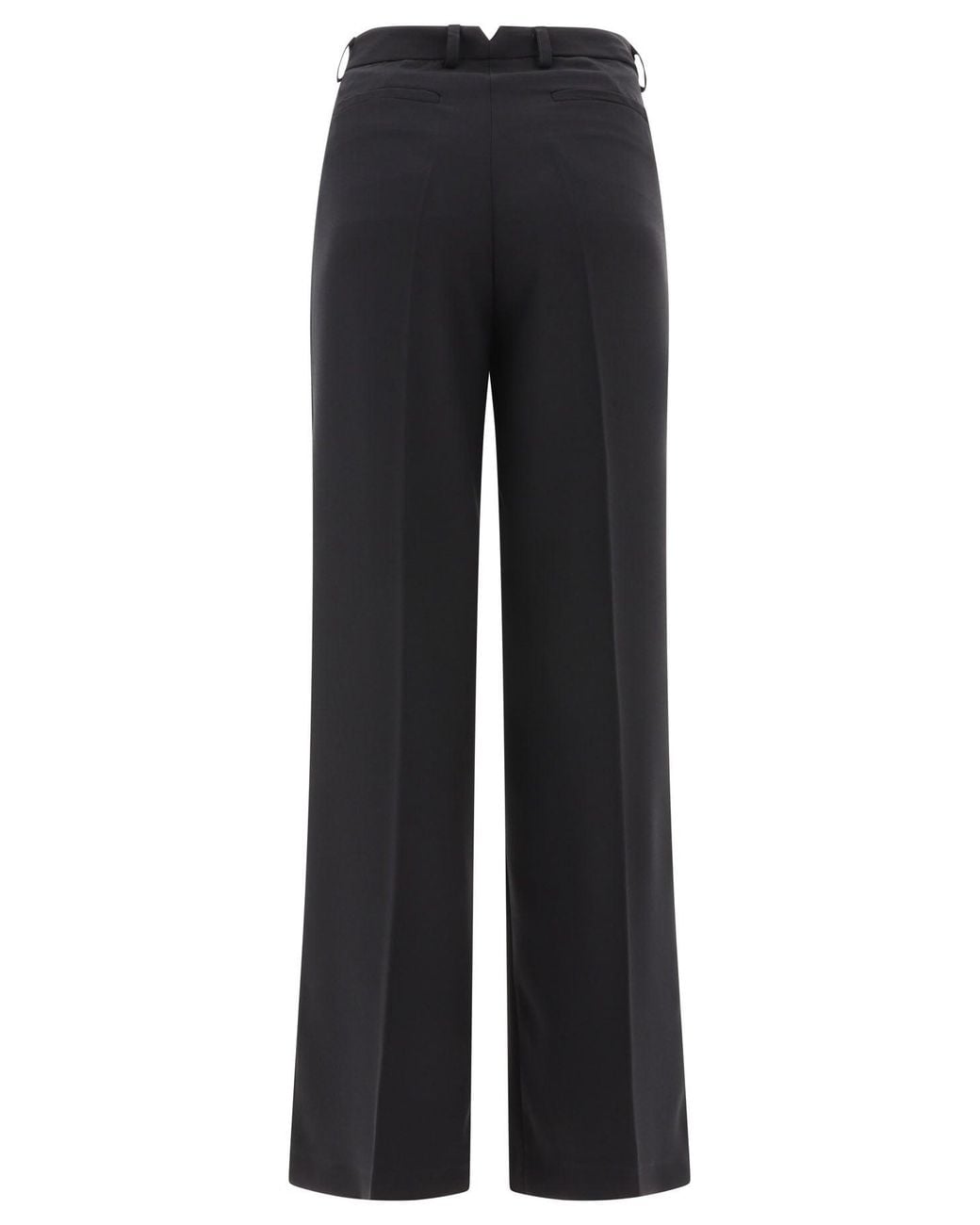 F.it Black Tailored Trousers With Pressed Crease