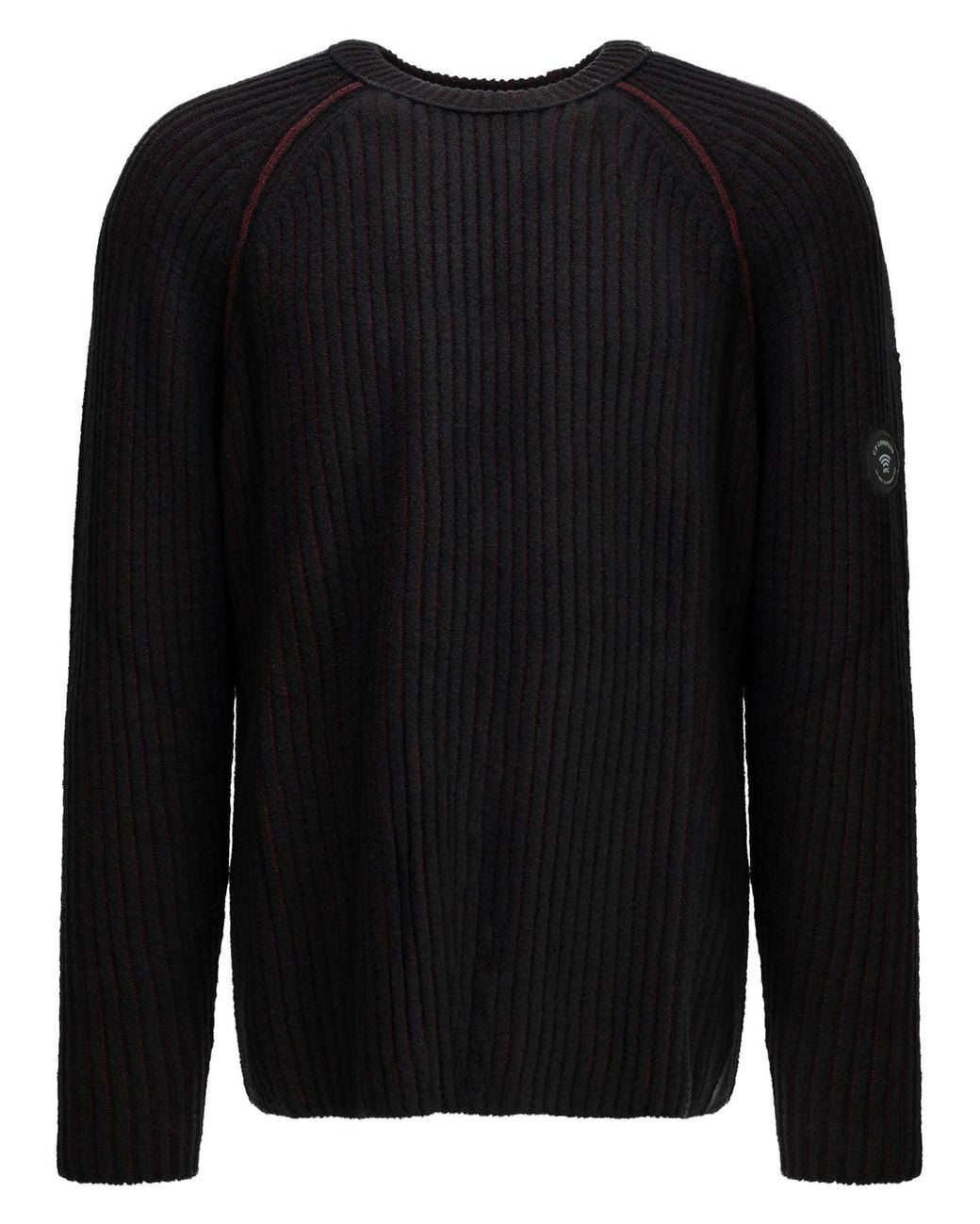 C P Company Black "Lens" Crew-Neck Sweater for men