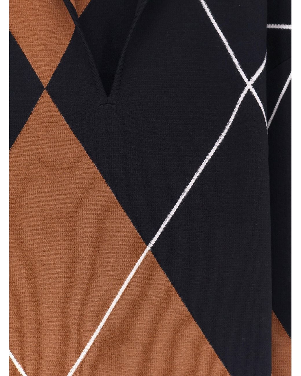 Max Mara Blue Mxmsala Argyle Pattern Virgin Wool Sweater
