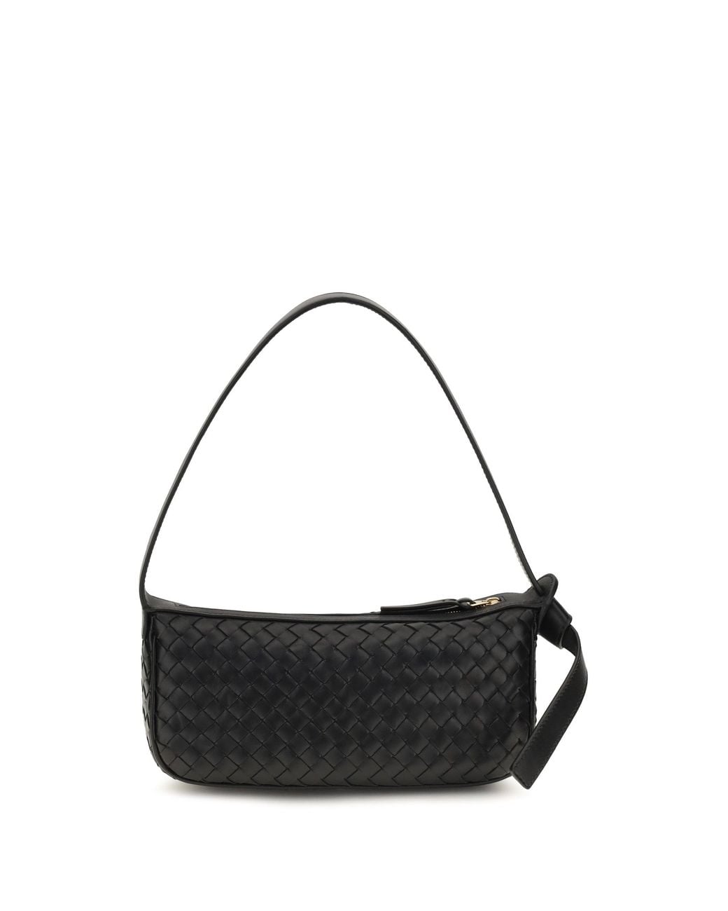 Bottega Veneta Black Intrecciato Leather Shoulder Bag