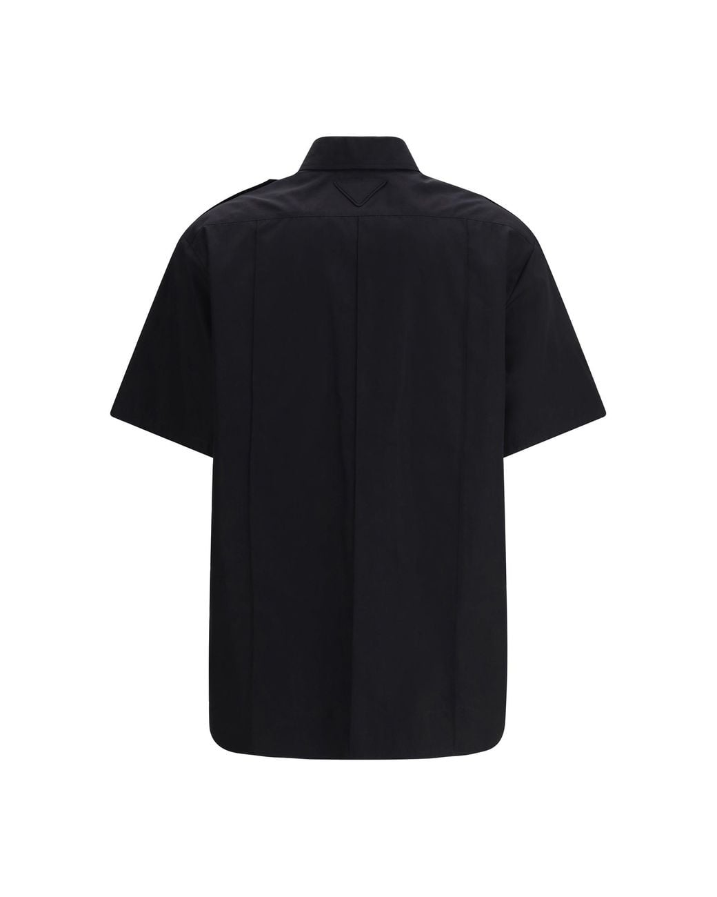 Prada Black Short-Sleeve Poplin Shirt