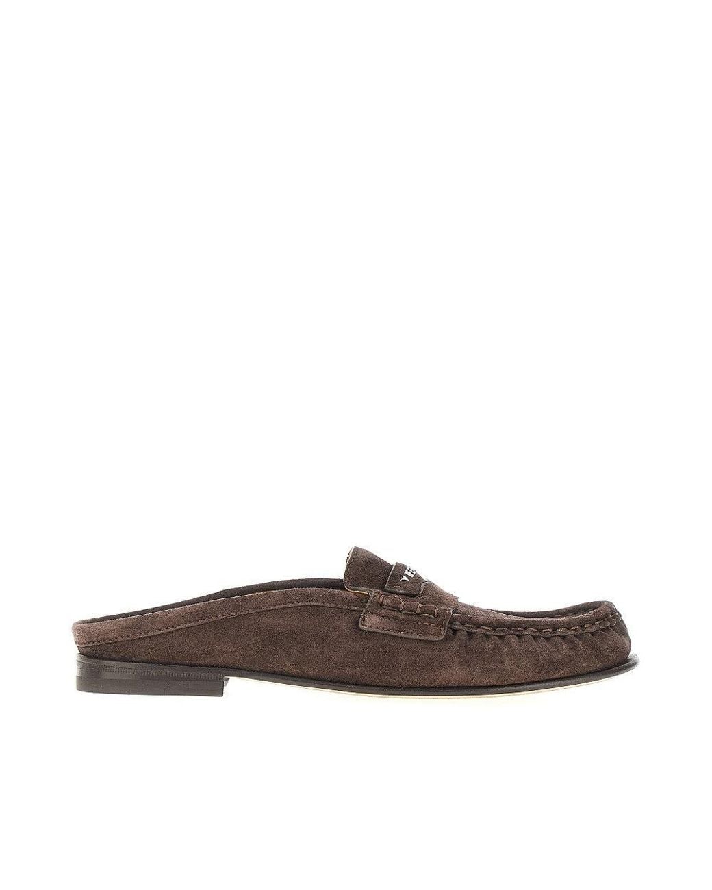 Fendi Brown Scrunch' Suede Leather Sabot