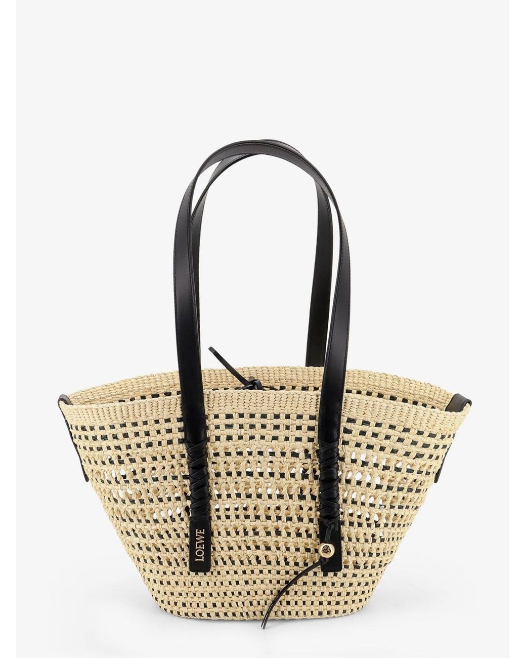 Loewe Metallic Paula's Ibiza Braid Raffia Leather Shoulder Bag