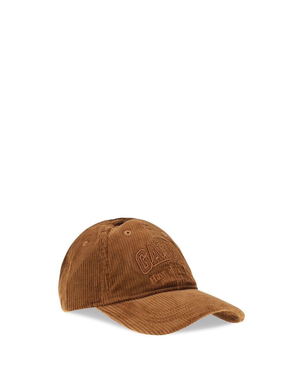 Ganni Brown Corduroy Cap