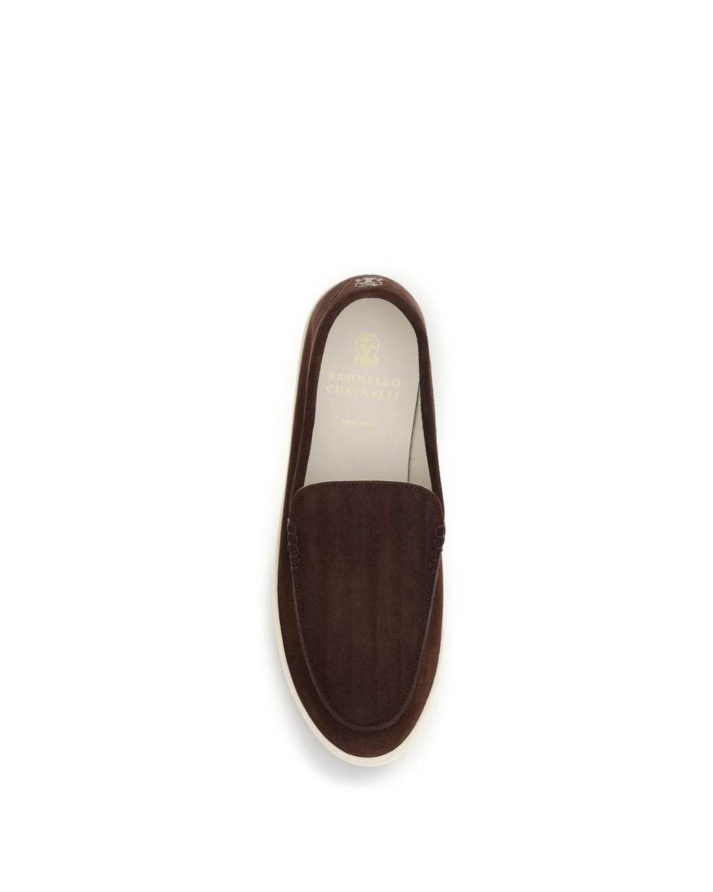 Brunello Cucinelli White Suede Loafers for men