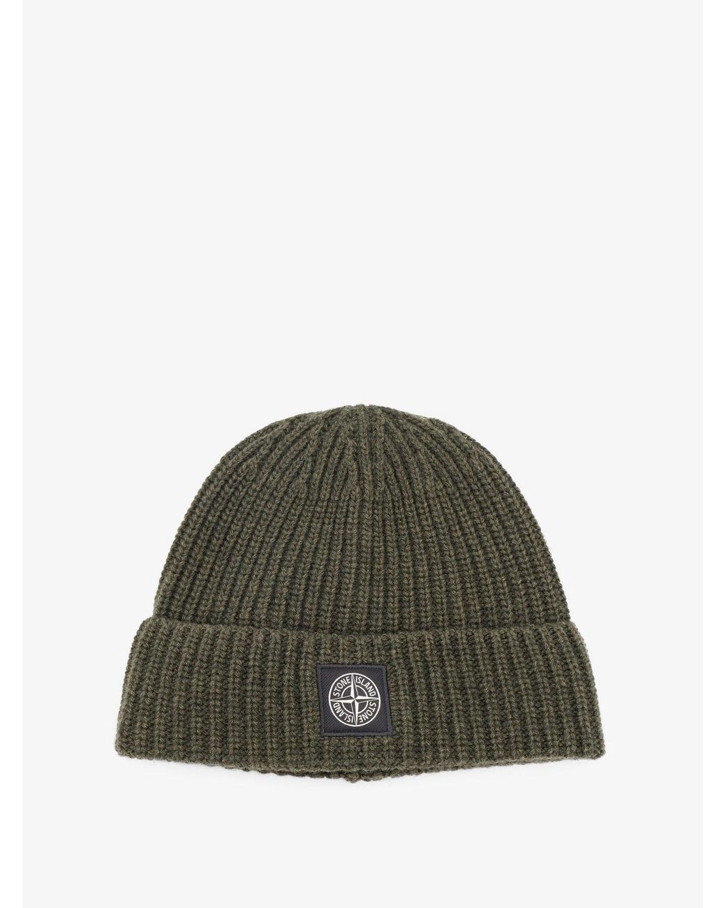 Stone Island Green Geelong Virgin Wool Hat for men