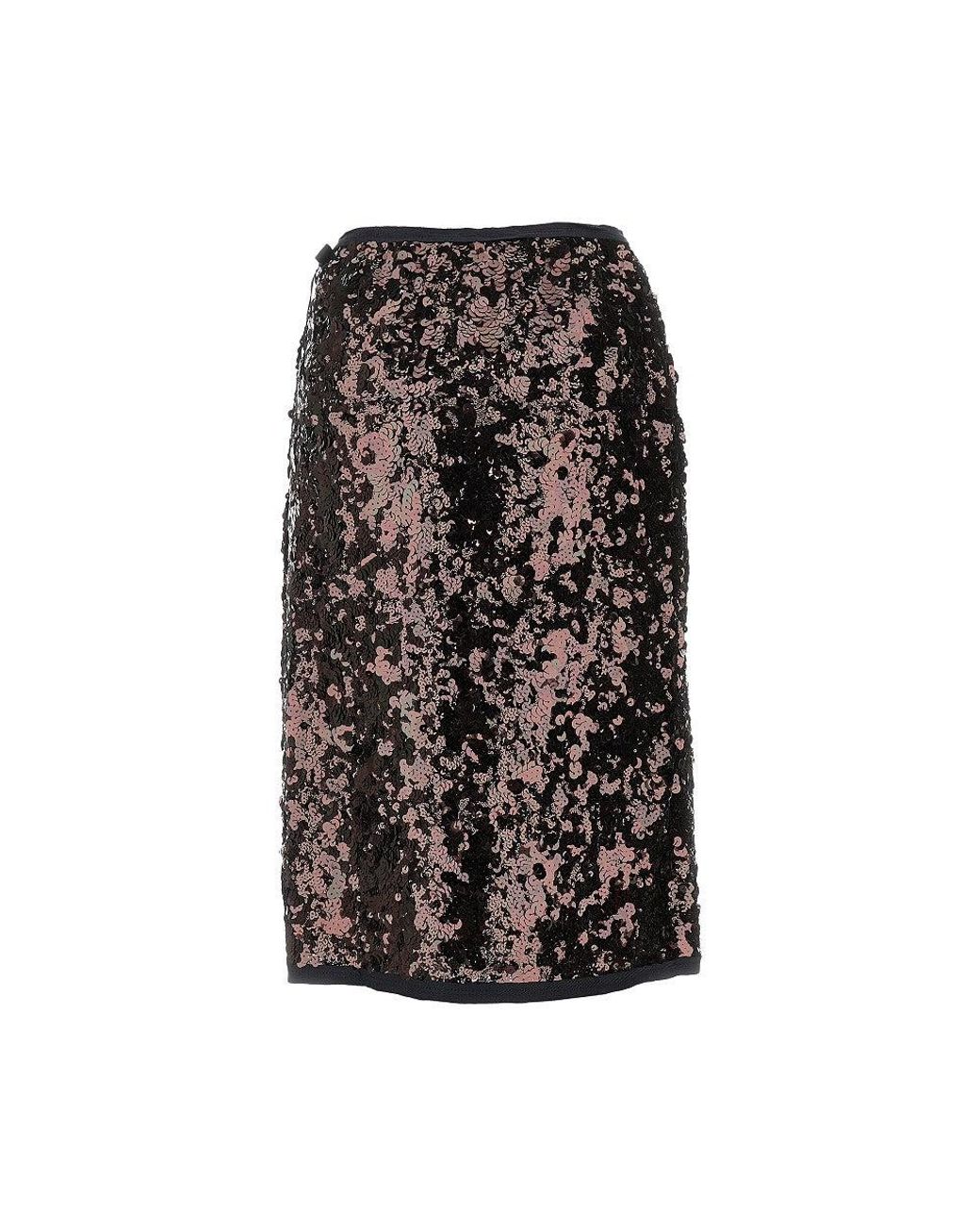 Prada Black Sequinned Midi Skirt