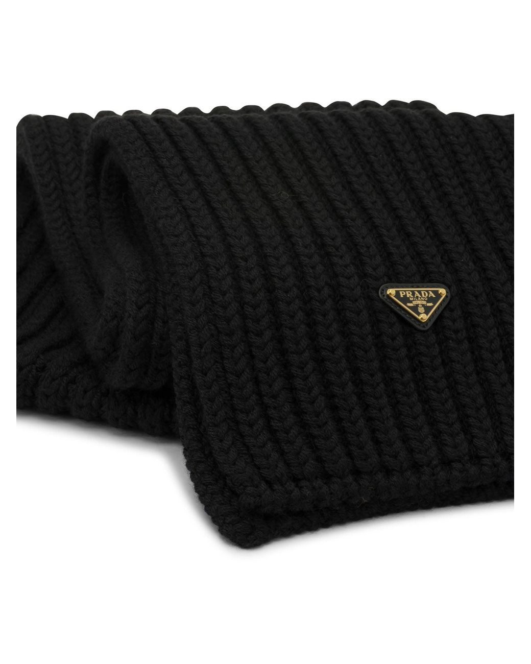 Prada Black Classic Wool Scarf
