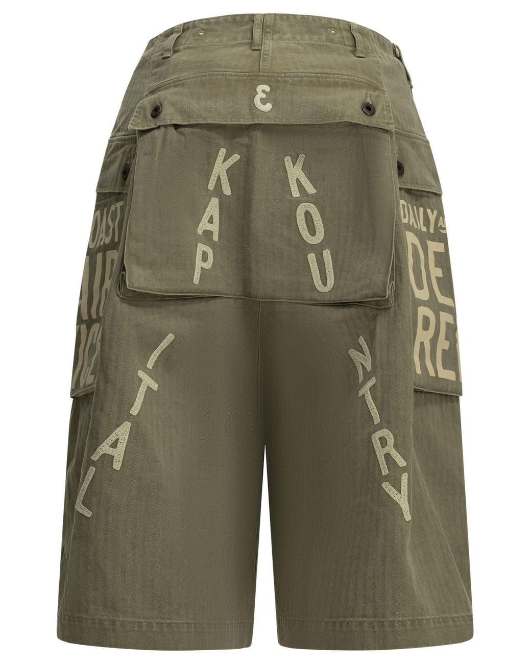 Kapital Green Jumbo Monkey Cargo Shorts for men