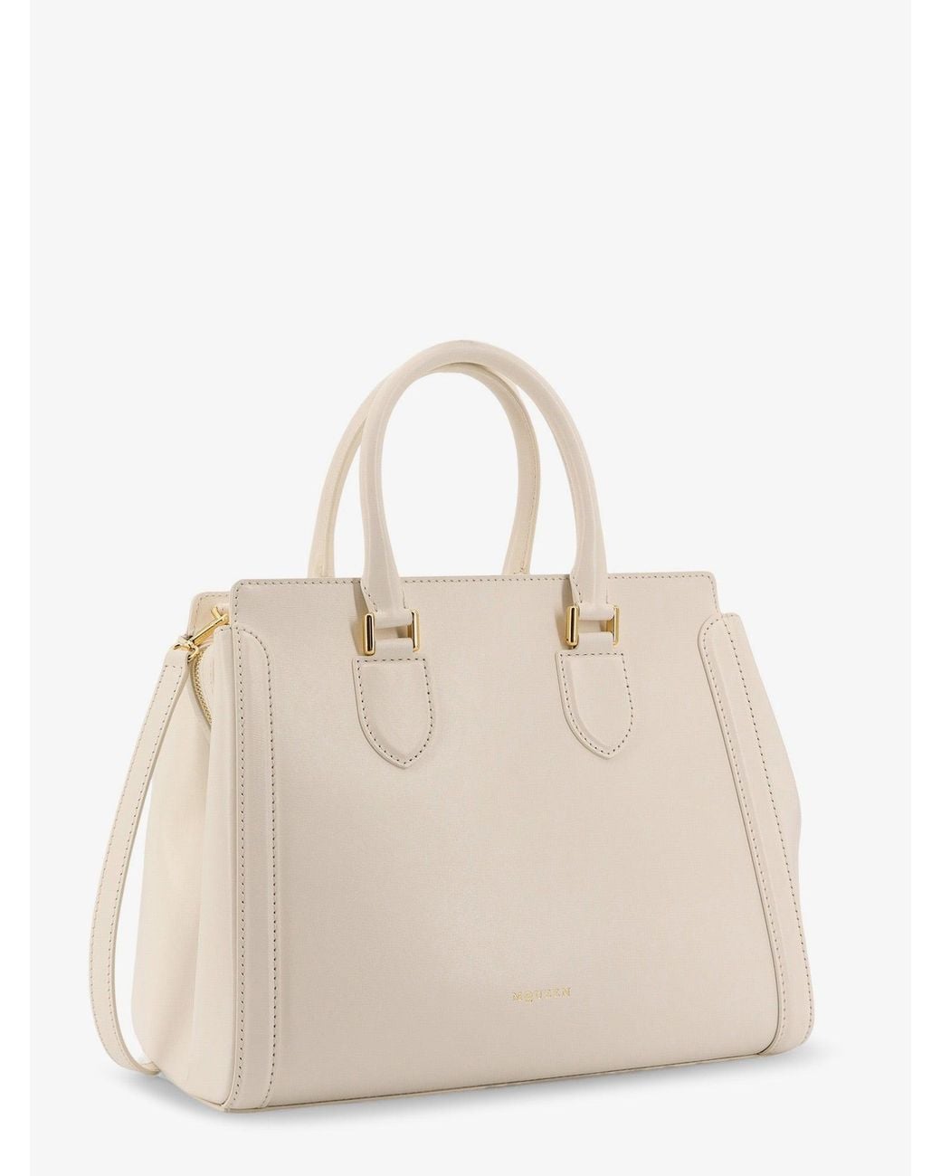 McQueen Natural Birdee Large Leather Shoulder Bag