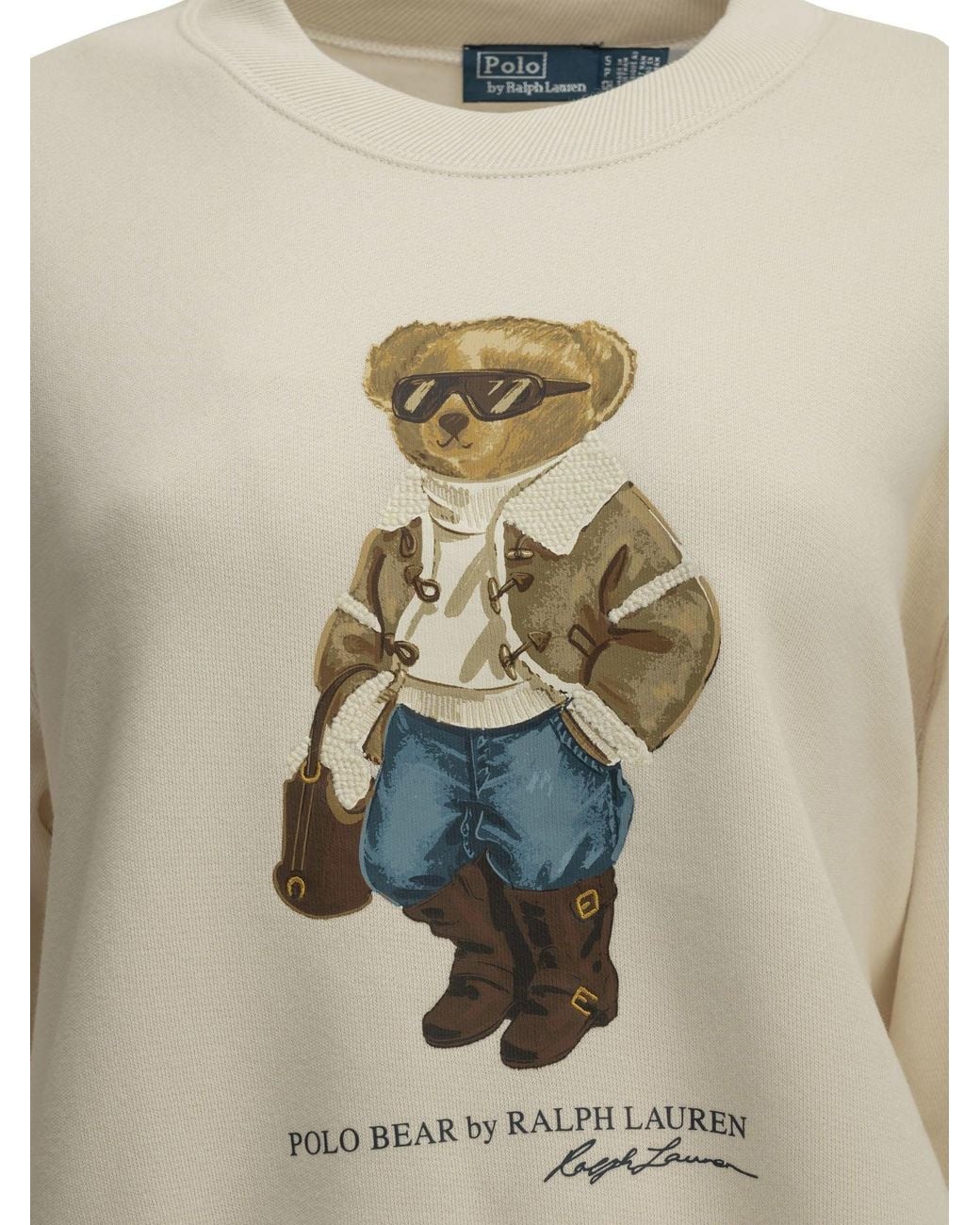 Polo Ralph Lauren White "Polo Bear" Crew-Neck Sweatshirt