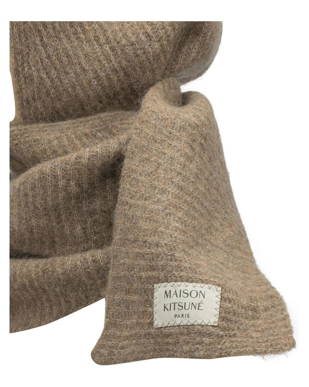Maison Kitsuné Brown Hooded Scarf
