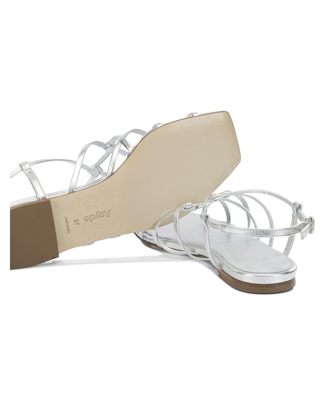 Aeyde White "Anisa" Low Sandals