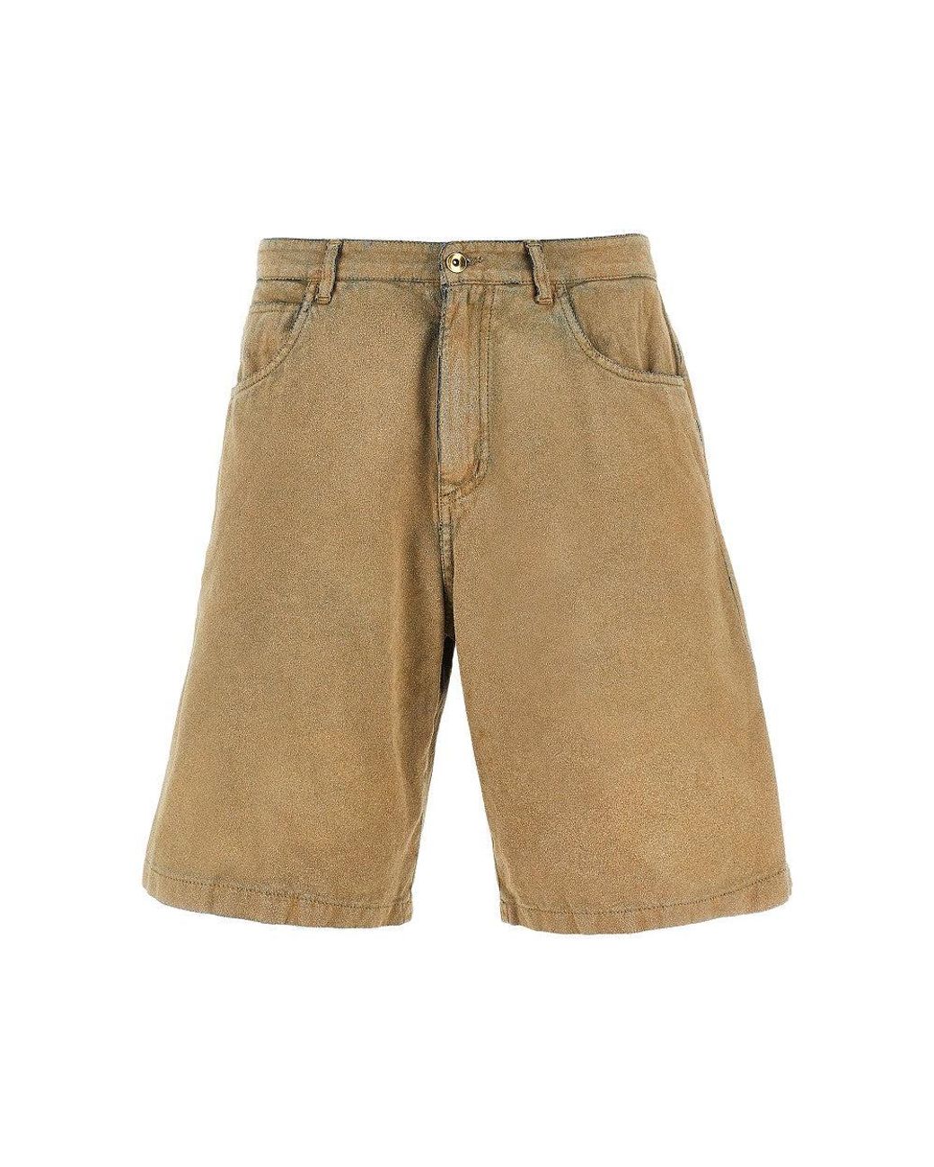 C.9.3 Natural Suede-Effect Fabric Shorts for men