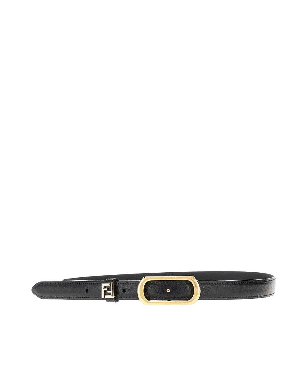 Fendi Black 'Ff' Leather Belt