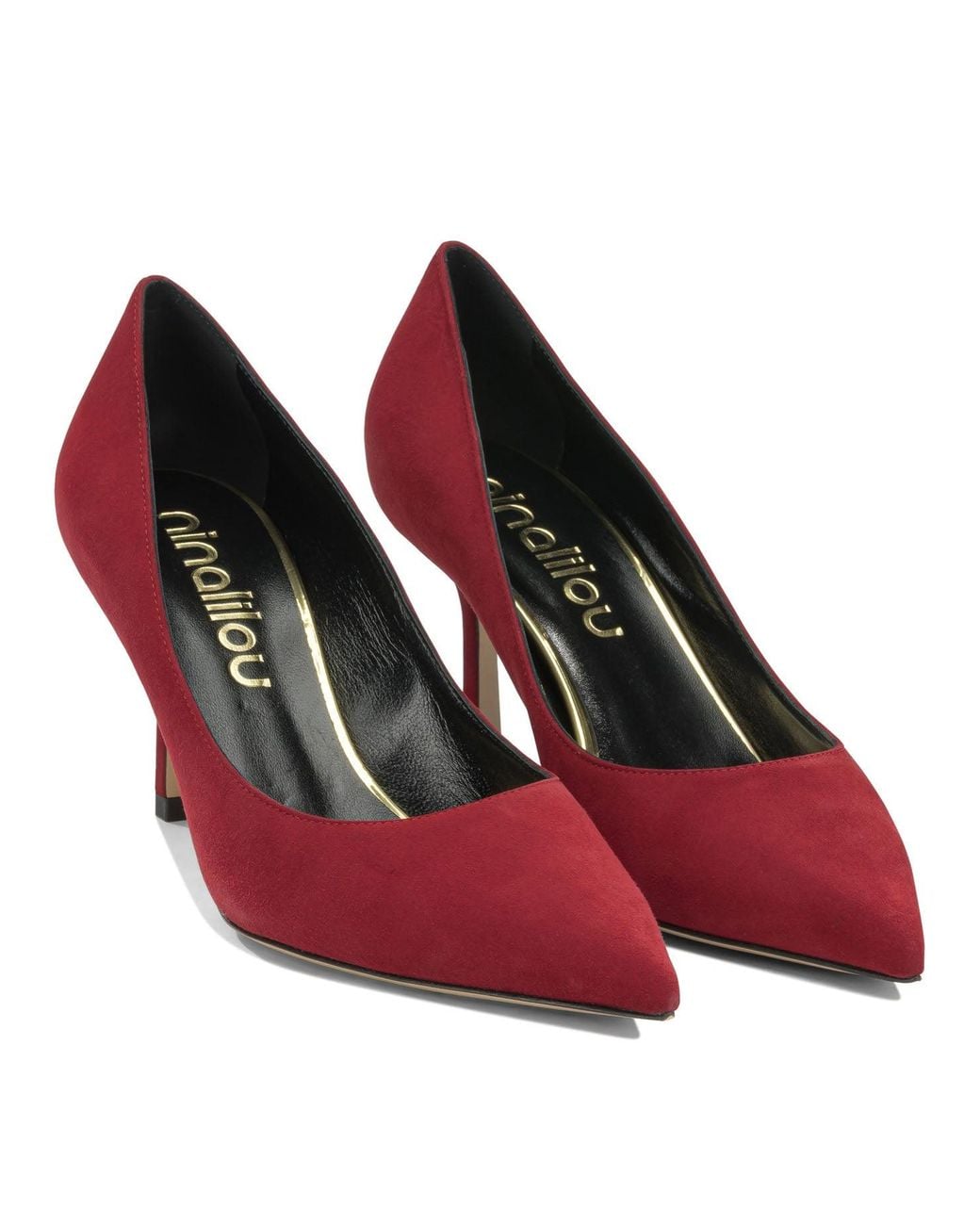 Ninalilou Red Suede Leather Pumps