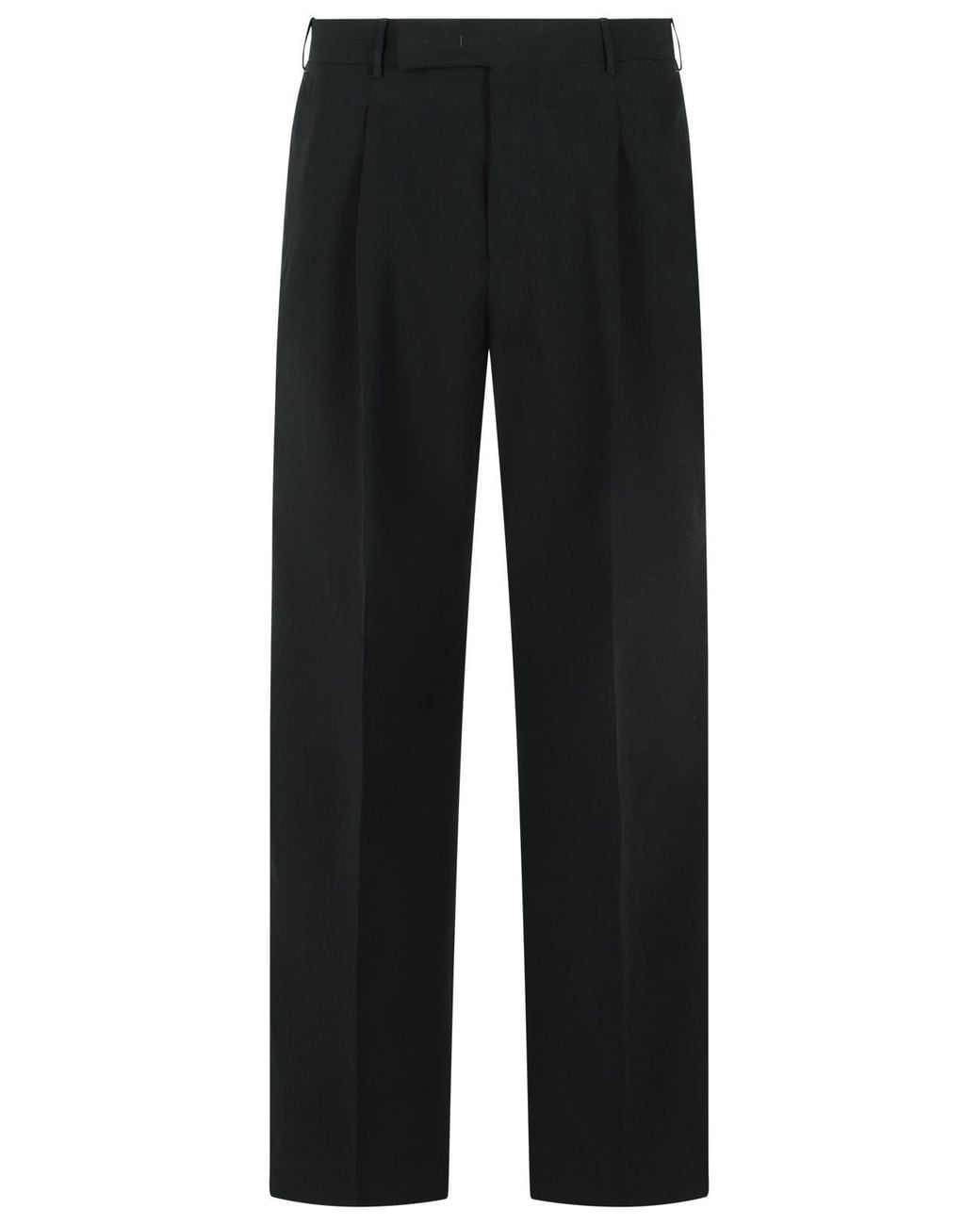 PT01 Black Quindici Virgin Wool Cotton Pants for men