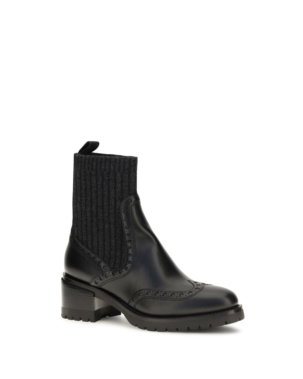 Santoni Black Ferret Leather Boots