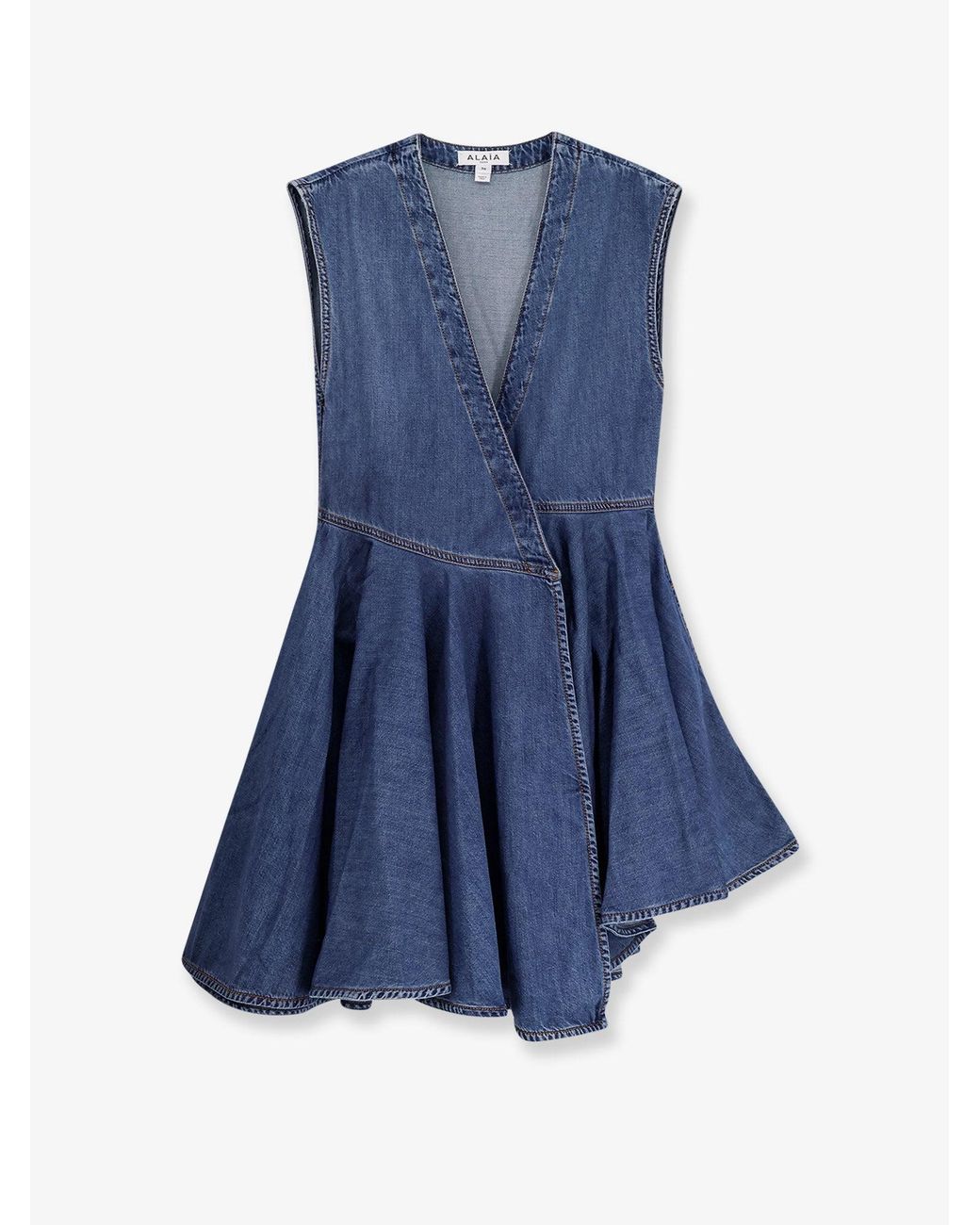 Alaïa Blue Wrap Denim Dress