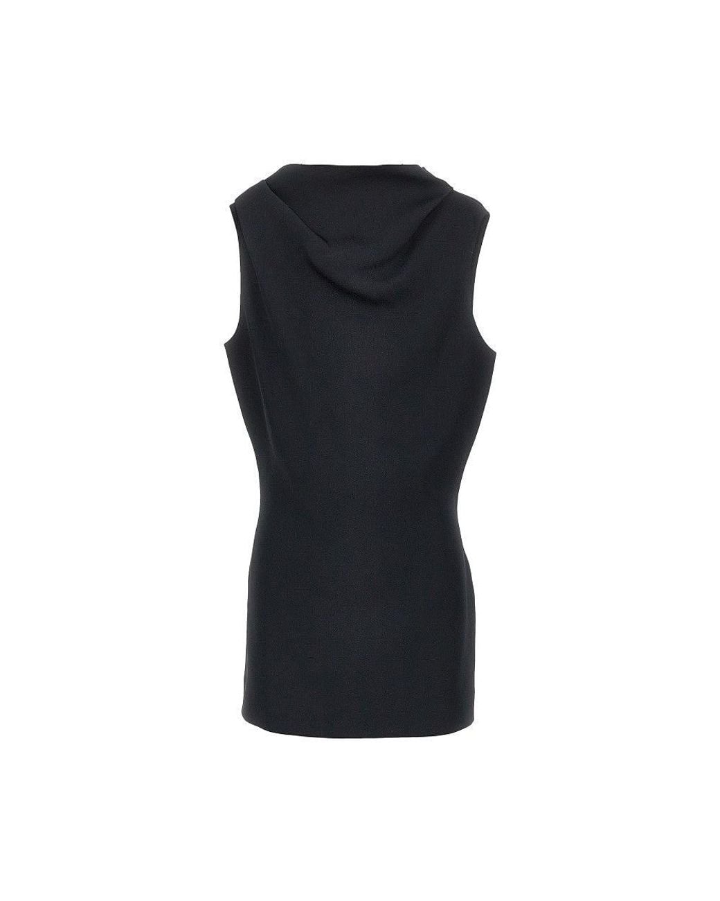Khaite Black Crepe Satin Mini Dress