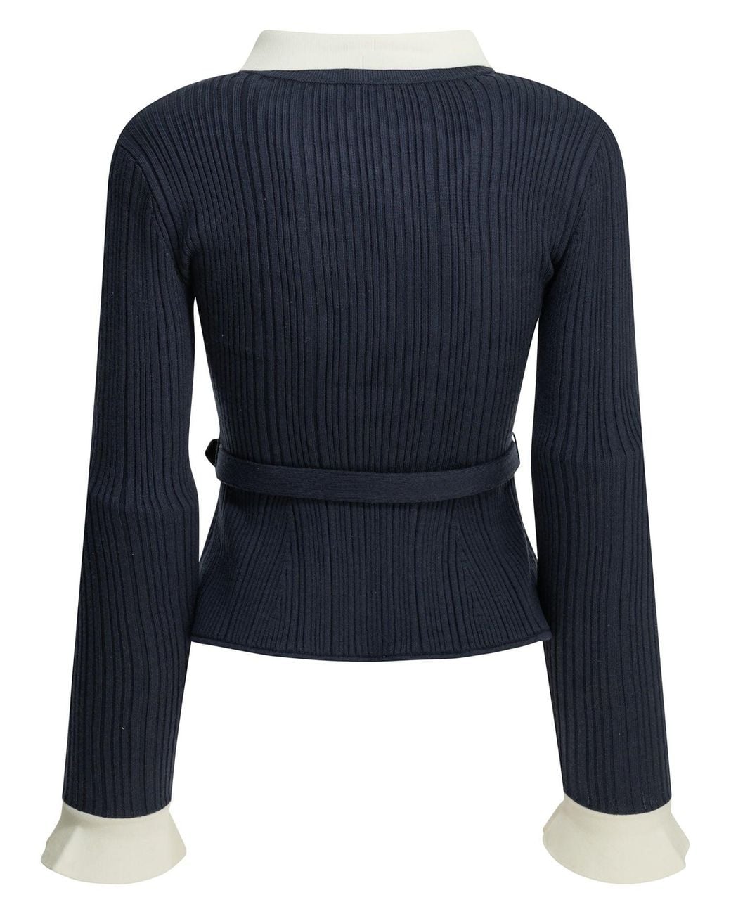 Self-Portrait Blue Woven Knit Cardigan