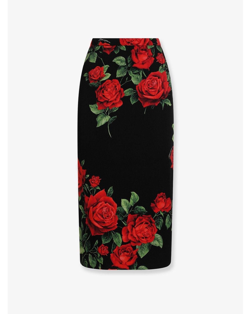 Dolce & Gabbana Red Dolce & Gabbana Stretch Silk Midi Skirt