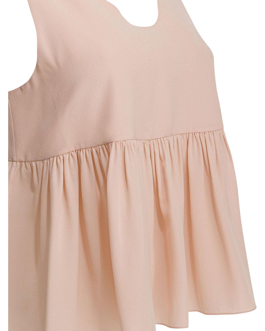 Chloé Pink Silk Crepe De Chine Top