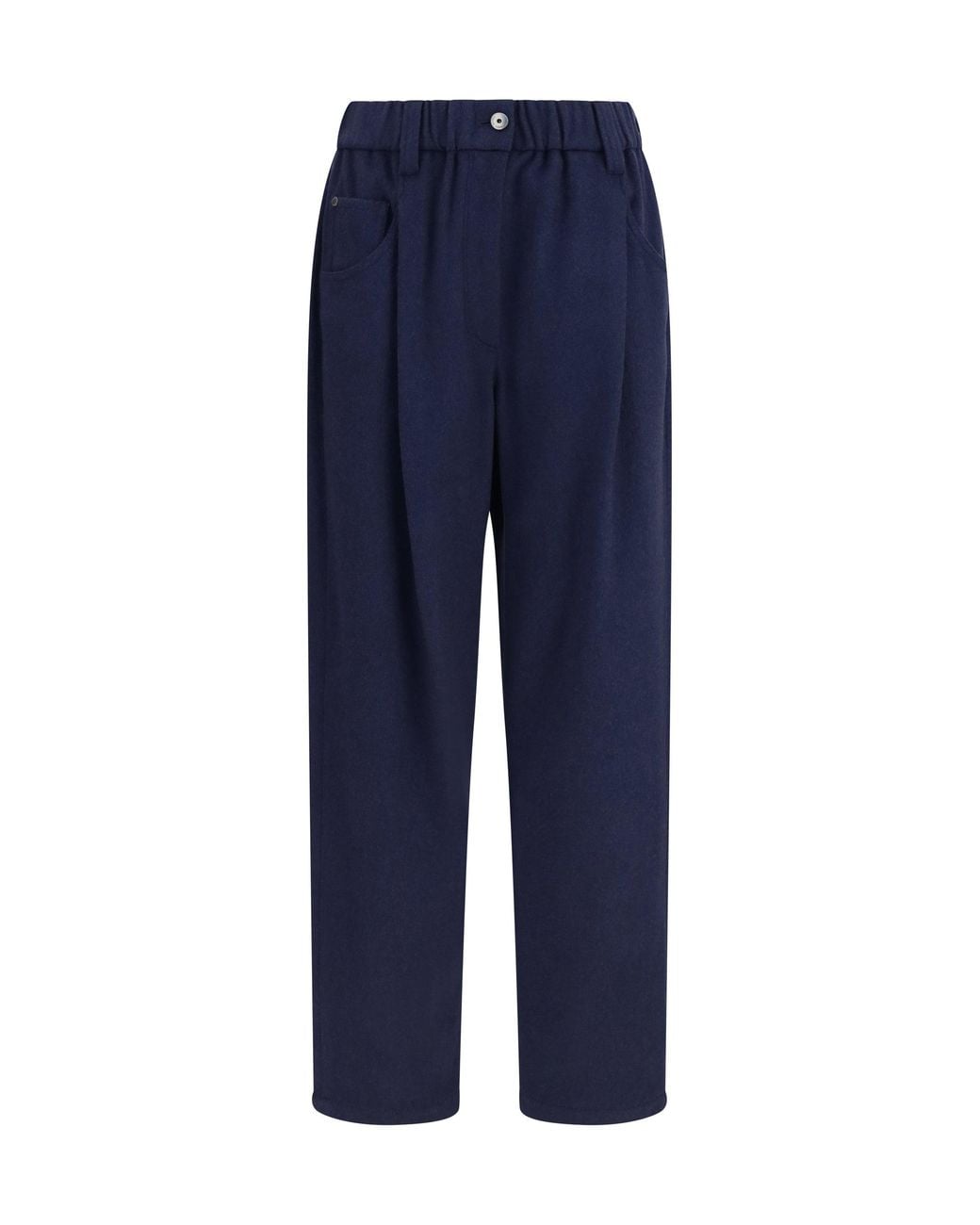 Brunello Cucinelli Blue Stretch Wool Pants