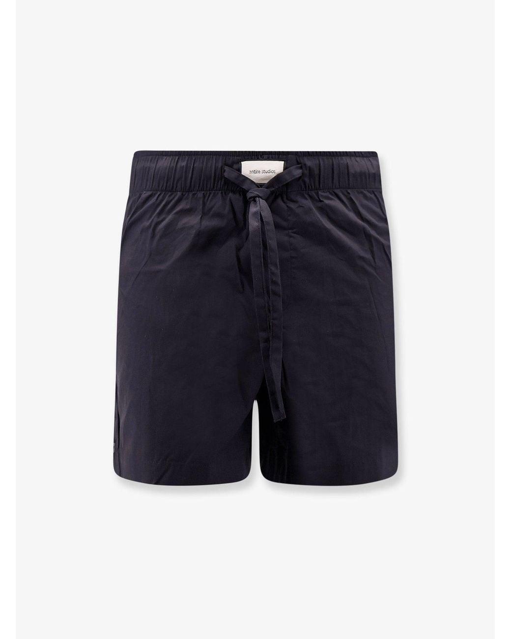 Entire studios Blue Cotton Bermuda Shorts With Frontal Logoed Label