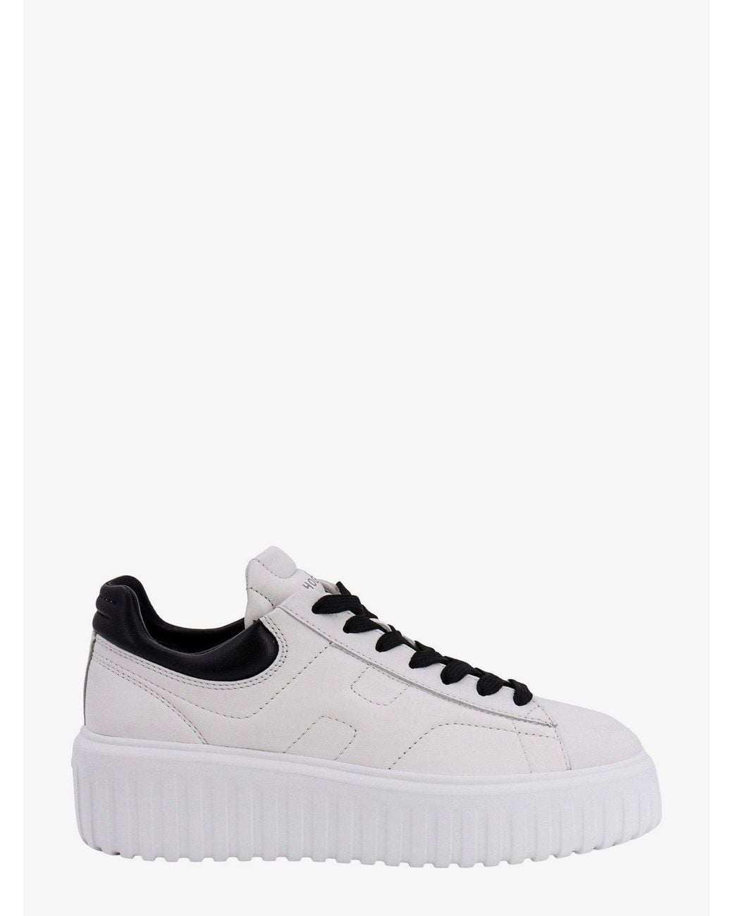 Hogan White H-Stripes Leather Sneakers
