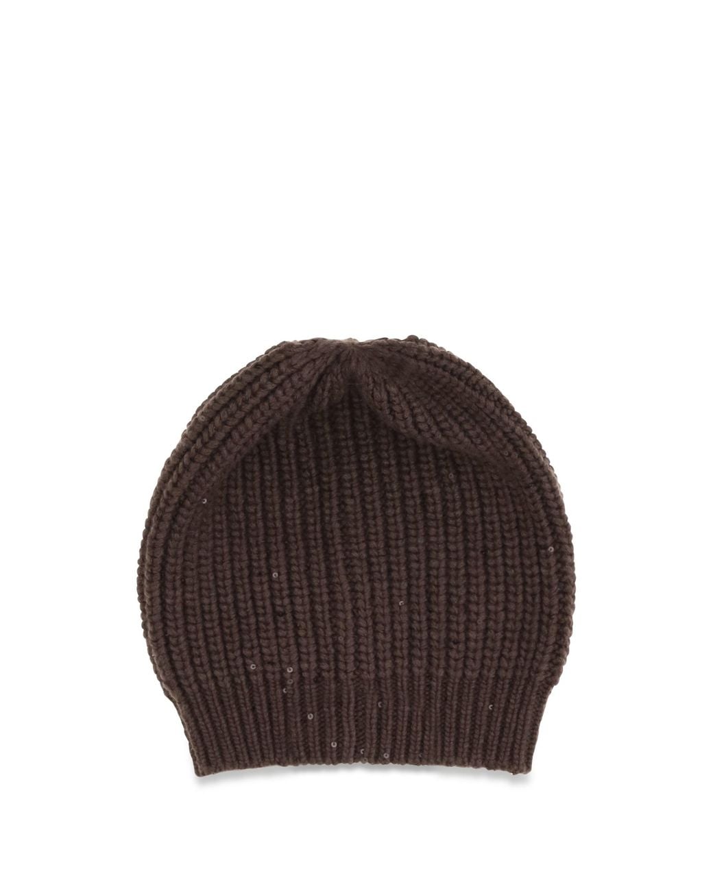 Brunello Cucinelli Brown Cashmere Beanie Hat Silk; Kashmir/Capra Hircus E Hairbands