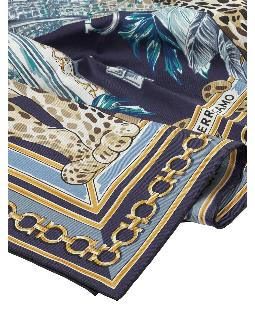 Ferragamo Blue "Felini" Scarf