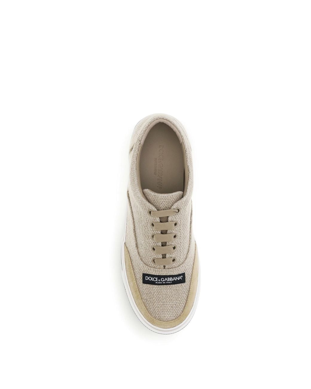 Dolce & Gabbana White Dg Sailing Linen Sneakers for men