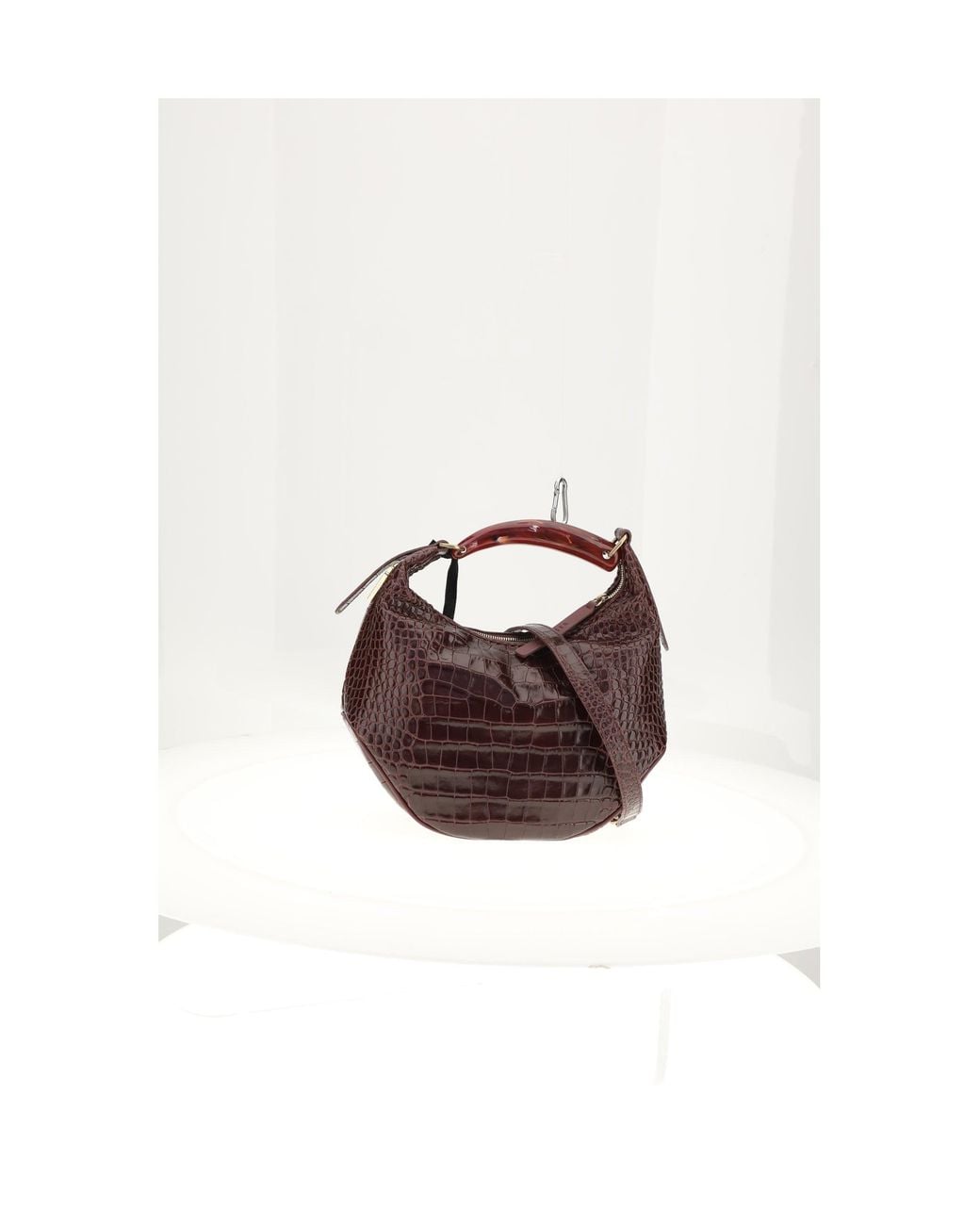 VISONA White Bengala Bag Bordeaux