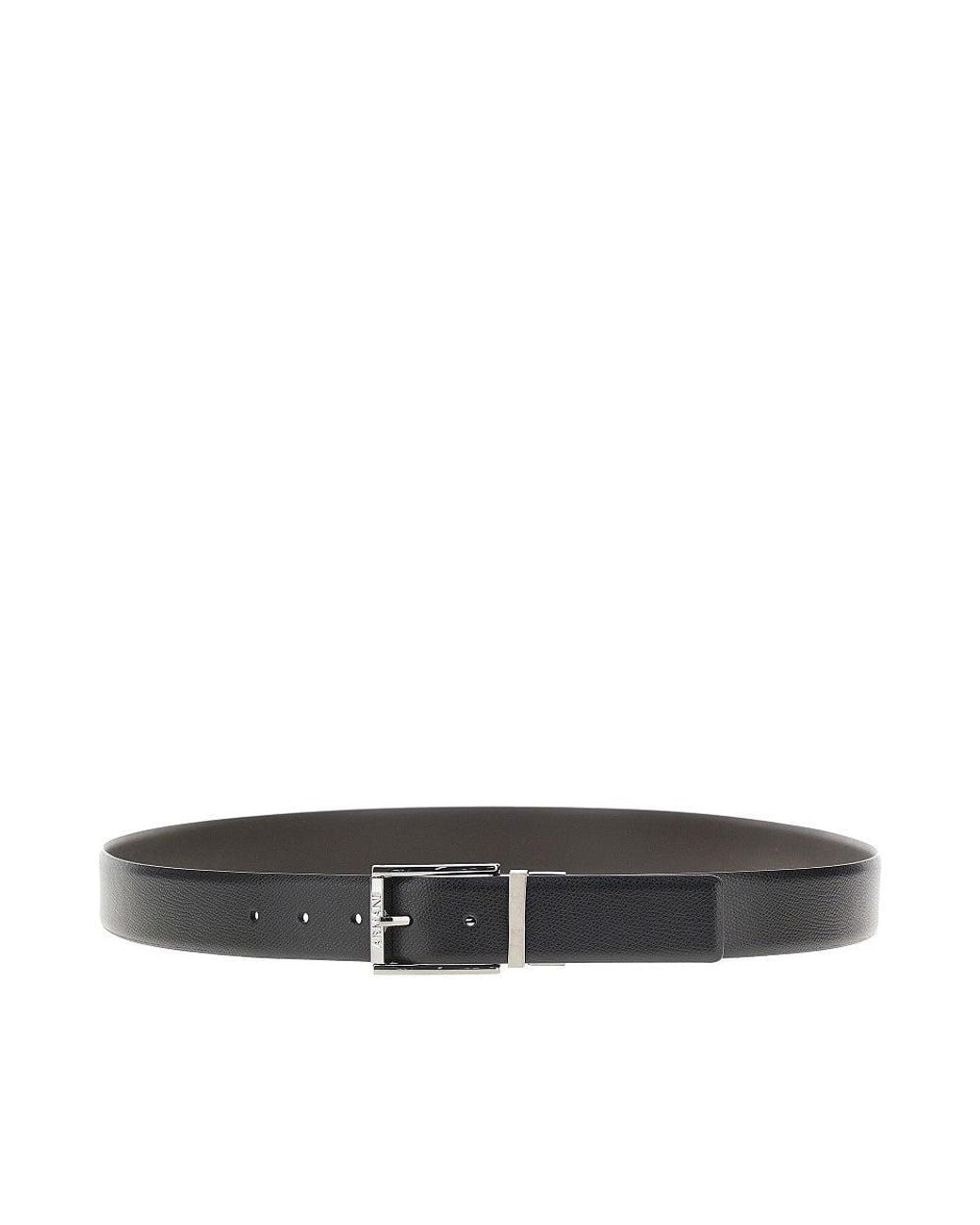 Emporio Armani Black Reversible Leather Belt for men