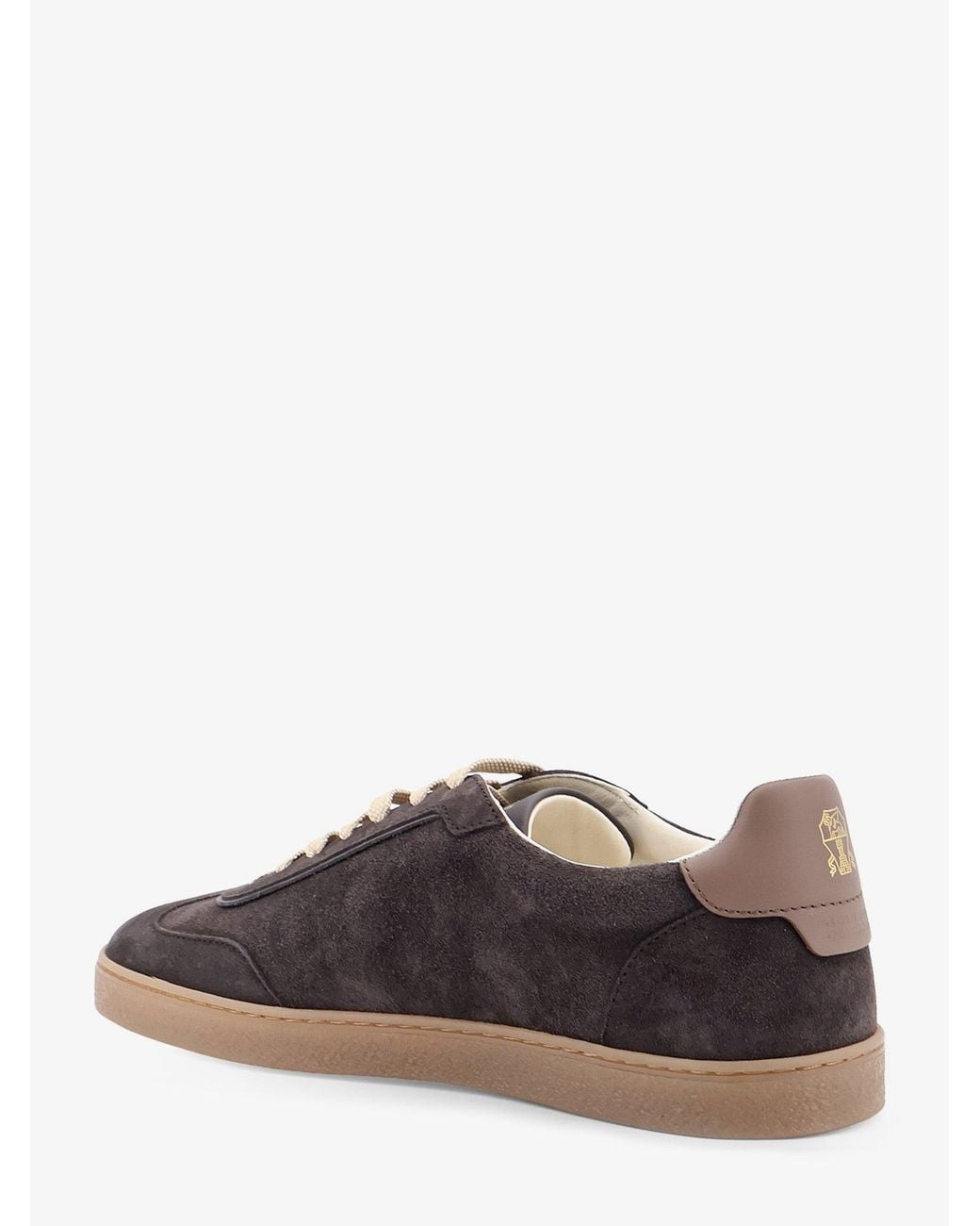 Brunello Cucinelli Gray Suede Leather Low-Top Sneakers for men